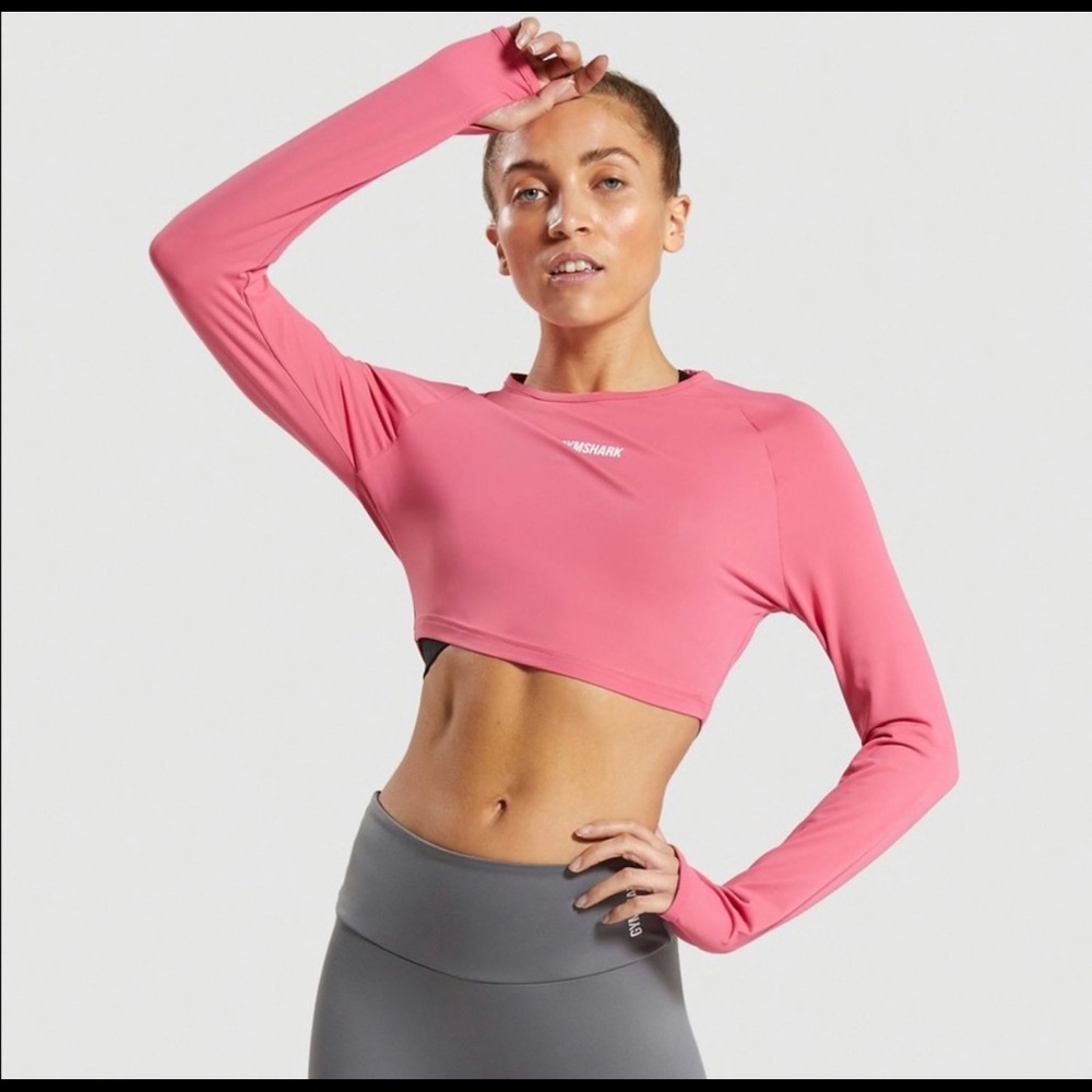 Pink Gymshark Long Sleeve Crop